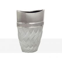 Fijalo - Keramikvase Silber/Kristalle 18x9x28cm