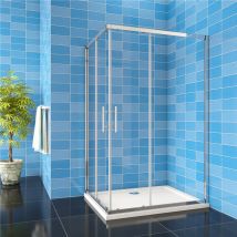 Aica Sanitaire - 76x76x185cm 6mm Glas Eckeinstieg Schiebetür