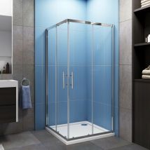 80x80x185cm 5mm ESG Glas Eckeinstieg Schiebetür Duschabtrennung Duschtür Mit Duschtasse
