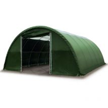 9,15x10 m tunnel avec fenêtres dans le toit (châssis 2m), h. 4,5 m, PRIMEtex 2300, vert foncé