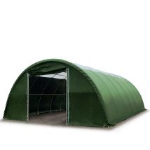 9,15x12 m tunnel avec fenêtres dans le toit (châssis 2m), h. 4,5 m, PRIMEtex 2300, vert foncé