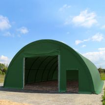9,15x20 m tunnel (châssis 1m), h. 4,5 m, PRIMEtex 2300, vert foncé
