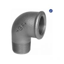 Raccordo curvo ridotto maschio femmina in ghisa malleabile zincata 21/2 georg fischer