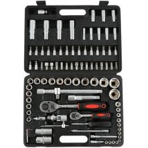 94pcs Coffret a cliquet et douilles Profil Gear Lock, Coffret de douilles et embouts, Clés à Cliquet - Idéale pour la réparation mécanique