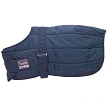 75 cm, Bleu marine: Housse pour poulains en tissu rembourré respirant de 250g avec fermeture à l'avant et sangle abdominale ajustable
