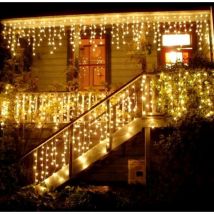 96 led guirlandes lumineuses en fil de rideau lumineux à l'extérieur à l'intérieur de la lumière de fête de carnaval de décoration