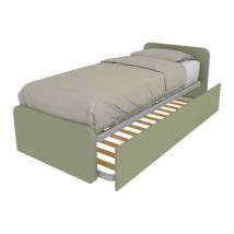 964R - Chambre lit simple 80x190 avec deuxième lit extractible et têtes de lit personnalisables - Salvia