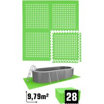 9,8 m² Stuoia di Sottofondo per Piscina - 28 Tappetini in eva 62x62 per Esterni - grün