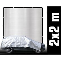 99% Schattennetz 2x2m Alu Sonnensegel Sonnenschutz Netz Hitzeschutz Camping