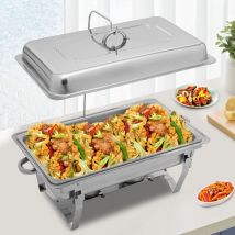 Gojoy - 9L/9.5QT Récipient de maintien au chaud, réchaud en acier inoxydable chauffe-plats récipient thermique récipient plaque de maintien au chaud