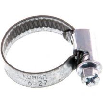 9mm Schlauchschelle 16 - 27mm, Stahl verzinkt (W1) (norma), 158 d-e