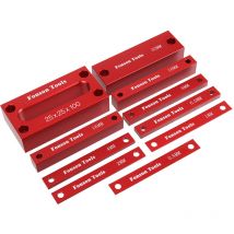 Kingso - 9pcs 1-25mm métriques Blocs de configuration du travail du bois jauge de hauteur barres de configuration en alliage d'aluminium de précision