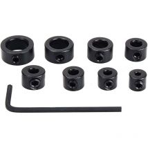 9pcs Limit Stud Depth Stop, Locating Ring Drilling Depth Stop, Depth Stop Bit, Positioner, Locator, Drill Bits, Hexagon, 8 Ring Wrench