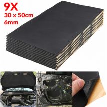9pcs Mousse d'insonorisation et d'isolation pour voiture et camionnette 30cm50cm6mm Protector