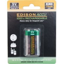 9V NiMH Rechargeable 170 mAh Battery - Edison