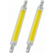 2Pcs 78MM 10W 220V Lampe à led R7S Haute Luminosité Modèle Verre cob à Double Extrémité Lampe Remplace les Lampes Halogènes, Faible Consommation