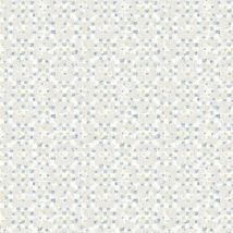Chenille Blue Grey Yellow Painted Spots Wallpaper Paste The Wall - A Street Prints