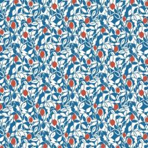 A Street Prints - Fruit Leaves Blue Red Wallpaper Botanical Paste The Wall