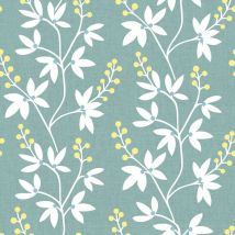 A Street Prints - Simplistic Flower Print Teal Wallpaper Naturistic Paste The Wall