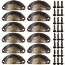 Kartokner - A)(12PCS)Retro Decorative Door Knob Handle for Furniture Drawer Vintage Shell Handle for Drawer Cabinet Kitchen Furniture Curved Iron