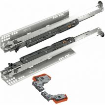 Vasalat - blum movento blumotion s 766H Schubladenschienen, 600mm Vollauszug 70kg, 1 Paar inkl. Kupplung und Montagezubehör-Set