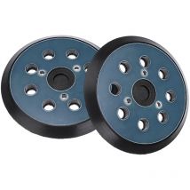Lot de 2 patins abrasifs pour ponceuse orbitale 8 trous 125 mm Compatible avec Makita M9204 BO5030 BO5031 DBO180Z BO8041 DBO180RMJ BO5041 BO5010