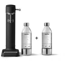 Carbonator 3, Gasatore D'Acqua Per Trasformare L'Acqua In Acqua Frizzante, 2 x Bottiglie (800ml), Finitura Nera Opaca - Aarke