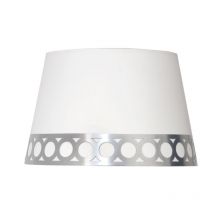 Fabrilamp - Abat-jour Dalia E14 Blanc/Argent (Ø15x12x13cm)