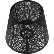Treetalk - Abat-jour en métal forestier, abat-jour en métal E27, abat-jour à tambour moderne, abat-jour en baril, abat-jour de table de chambre à