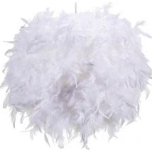 Abat-jour en plumes blanches de 30 cm, abat-jour pour plafonnier suspendu, lampe de table, lampadaire, abat-jour en plumes moelleuses pour salon