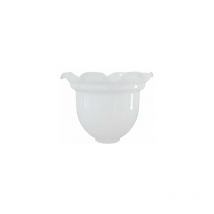 Abat-jour en verre opale blanc brillant leucojum 13x17cm avec ouverture de 5cm