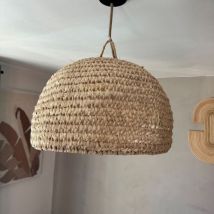 Abat jour pour Lampe coupole en palmier 'Doum' du Maroc tressée