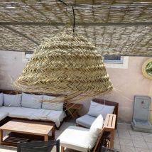 Dmail - Abat-jour pour lustre style Maroc dôme xl 'Doum' en fibre alfa