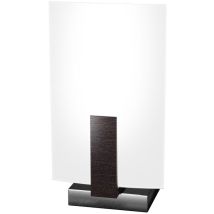 Abatjour Contemporaneo Wood Metallo Nero Wengè Vetro Bianco 1 Luce E27