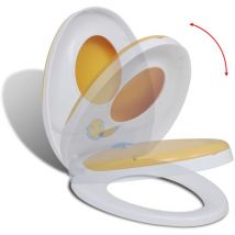 Bonnevie - Abattant adulte pour wc - Siège wc à fermeture en douceur Blanc et jaune BV812609