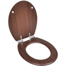 Bonnevie - Abattant adulte pour wc - Siège wc mdf Couvercle à fermeture en douceur Marron BV559963
