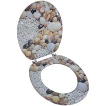 Helloshop26 - Abattant de wc avec couvercle design galets cuvette de wc toilette