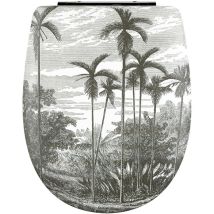 Olfa - Abattant easy clip avec descente assistée esprit exotique Gris clair 38x49.5 cm