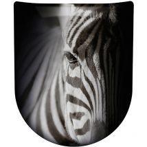 Olfa - Abattant easy clip avec descente assistée tête de zèbre Noir 38x49.5 cm