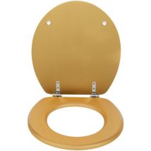 Abattant wc or Wenko Aldeno mdf 37x41 cm avec fixation inox design élégant en doré mat feuchtigkeitsresistent et facile à nettoyer pour toilettes