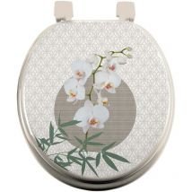 Douceur D'intérieur - Abattant wc charnieres plastique Belle Orchidée