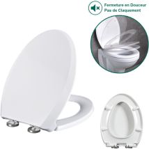 Sdlogal - Abattant Wc Blanc Ultrixe, Toilette Pour Salle De Bain Siège De Toilettes, 45 X 36cm, Blanc