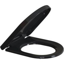 Todot - Abattant wc universel Déclipsable ‎Noir Forme d 45 x 36.5 x 5cm en Polypropylène avec Frein de Chute Charnière Réglable Installation Facile