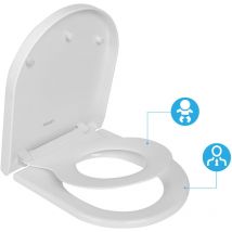 Todot - Abattant wc Familial Forme d avec Siège Enfant Magnétique Frein de Chute Charnière Réglable pour Adultes et Enfants Démontage Rapide
