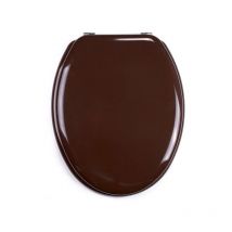 MSV - Abattant wc mdf cleo Marron Chocolat - Charnières Inox