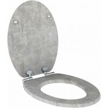 Allibert - Abattant wc en bois compressé décor béton clair 4 faces naturo