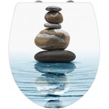Wenko - Abattant wc original Meditation, abattant wc avec frein de chute, fixation inox clipsable, Duroplast acrylique, 39x45 cm, multicolore