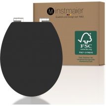 Instmaier - Abattant wc ovale en mdf noir avec frein de chute