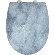 Wenko - Abattant wc Cement relief thermoplastique 36,5 x 45 cm abattant wc descente assistée abattant wc easy close abattant wc décor abattant wc