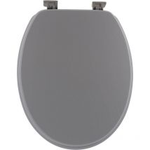 Tendance - Abattant wc mdf 18 pouces attaches plastiques - gris